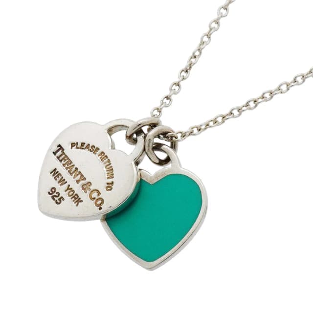 Necklace Double Return to Tiffany Heart 925 Sterling Silver Blue in Blue from The Reluxe, photo 1 of 1