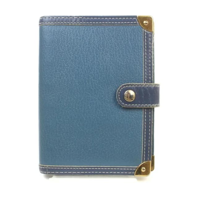 Louis Vuitton Blue Suhali Leather Small Ring Agenda PM Diary Cover in Blue Leather from Bagriculture, photo 1 of 1