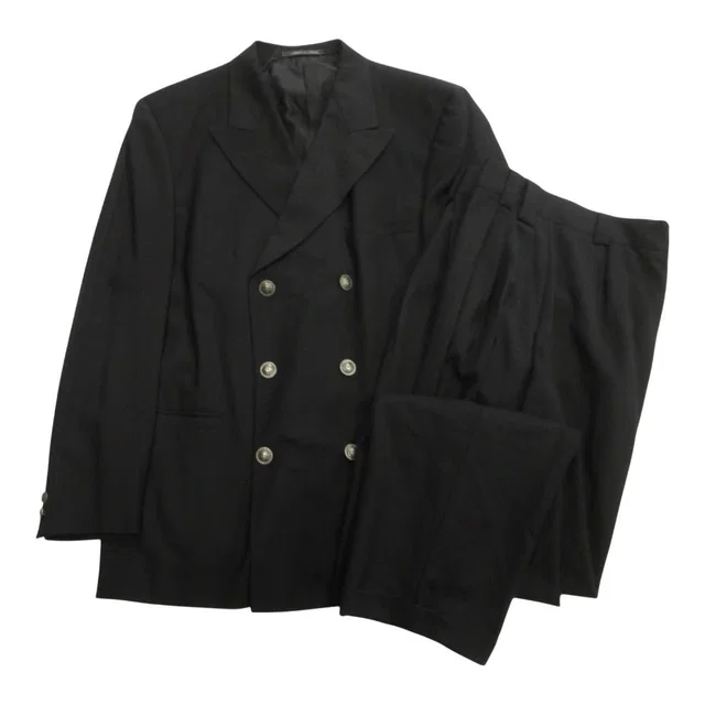 Versace Gianni Medusa Button Suit Double Jacket Pants Vintage 48 Black 50 in Black from The Reluxe, photo 1 of 1