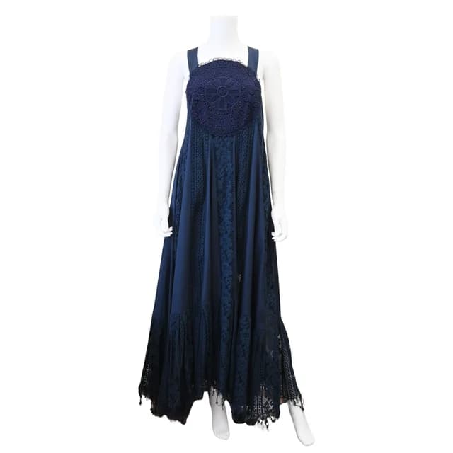 Loewe Navy Blue Lace Poplin Dress in Navy from Clotheshorse Anonymous, photo 1 of 1