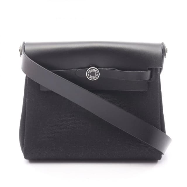 Hermès Shoulder Bag Herbag Zip Mini Black Canvas Leather in Black Canvas from The Reluxe, photo 1 of 1