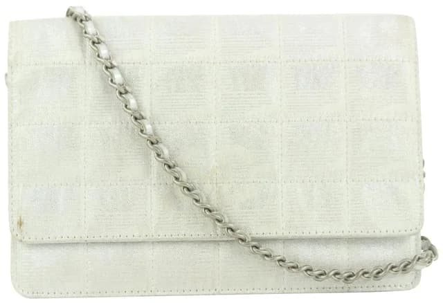Chanel Silver New Line Wallet on Chain Bag WOC in Silver Canvas from Bagriculture, photo 1 of 1