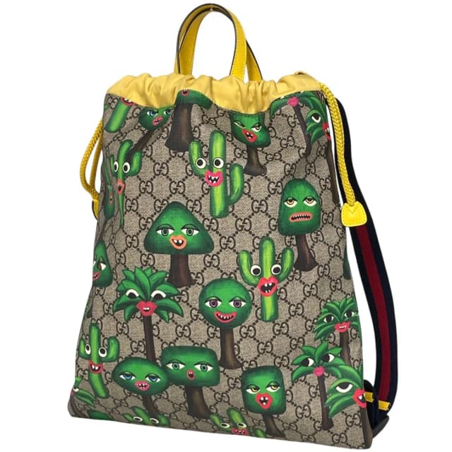 Gucci Children's Backpack GG Pattern Cactus Beige Green Yellow in Beige Coated canvas from The Reluxe, photo 1 of 1