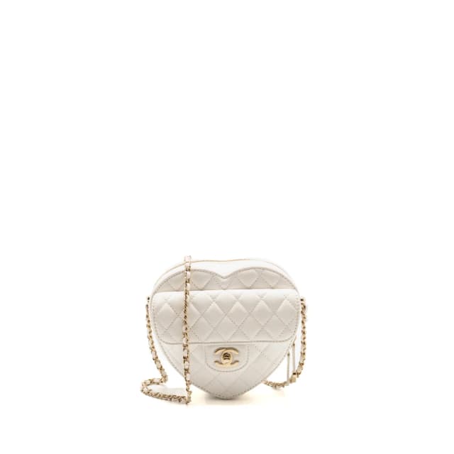 Chanel heart bag lambskin white LGHW (microchip) in White Lambskin from EMIER, photo 1 of 1