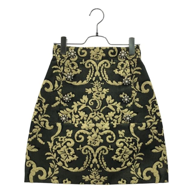 Dolce & Gabbana Double Bijoux Button Jacquard Skirt 36 Black Gold in Black from The Reluxe, photo 1 of 1