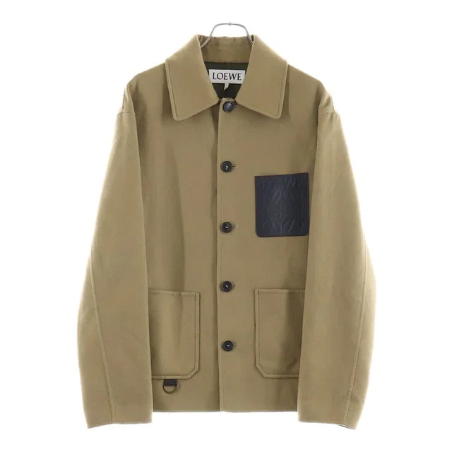 Loewe Anagram Leather Patch Cashmere Blend Jacket Beige in Beige Cashmere from The Reluxe, photo 1 of 1