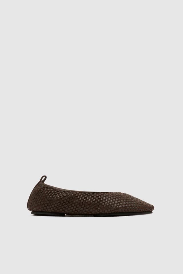 St Agni Lattice Weave Ballet Flat - Coffee, image 1 of 1 from St. Agni