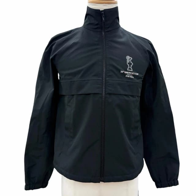 Prada America's Cup Logo Print Stand Collar Jacket Windbreaker Black XS in Black from The Reluxe, photo 1 of 1