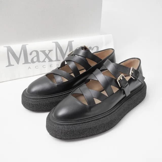 Max Mara Rockballet Loafers Strap Thick Sole Platform 37.5 in Leather from The Reluxe, photo 1 of 1