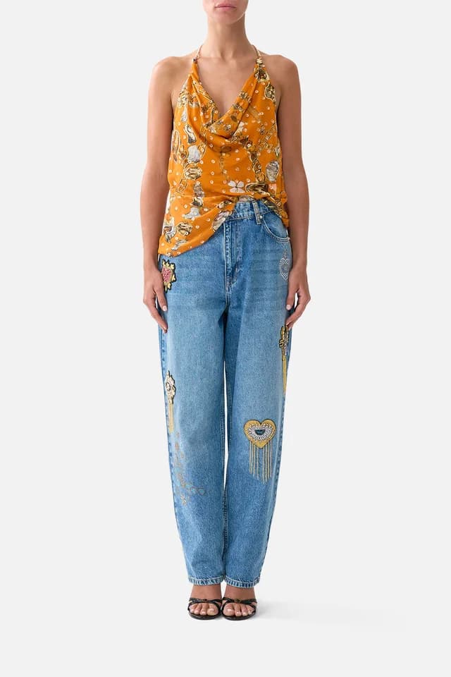 Camilla eBoutique DRAPED TOP WITH HARDWARE TALISMANS OF TURKIYE, image 1 of 1 from CAMILLA