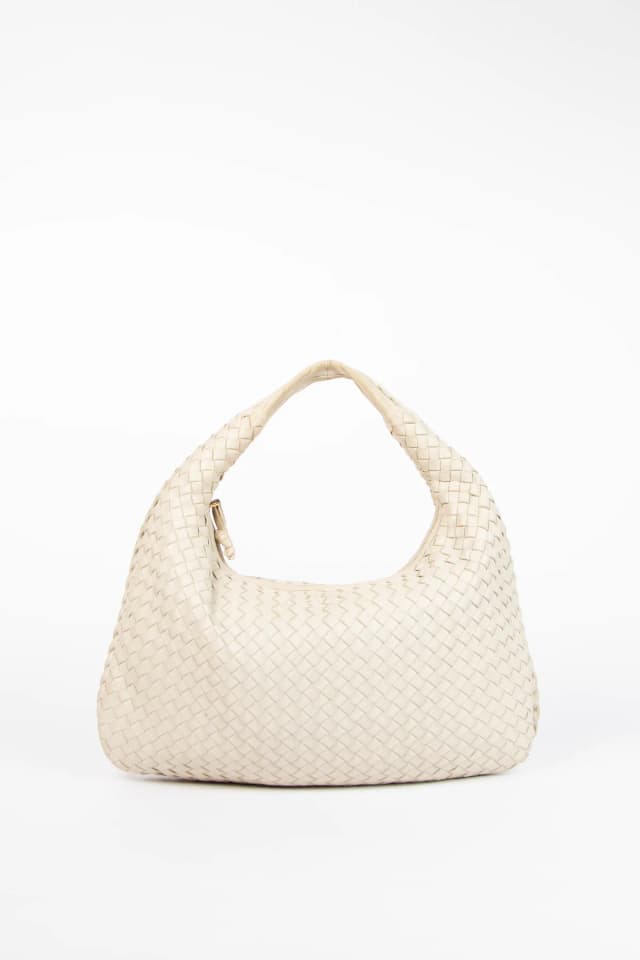 Bottega Veneta Vintage Cream Intrecciato Shoulder Bag in White Woven leather from Break Archive, photo 1 of 1