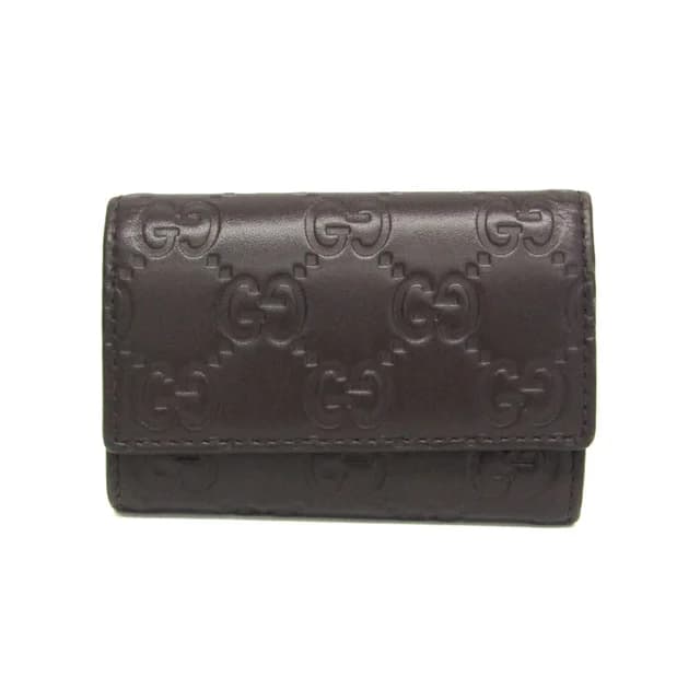 Gucci Guccissima 138093 Men,Women Leather Key Case Dark Brown in Dark brown Leather from Elady, photo 1 of 1
