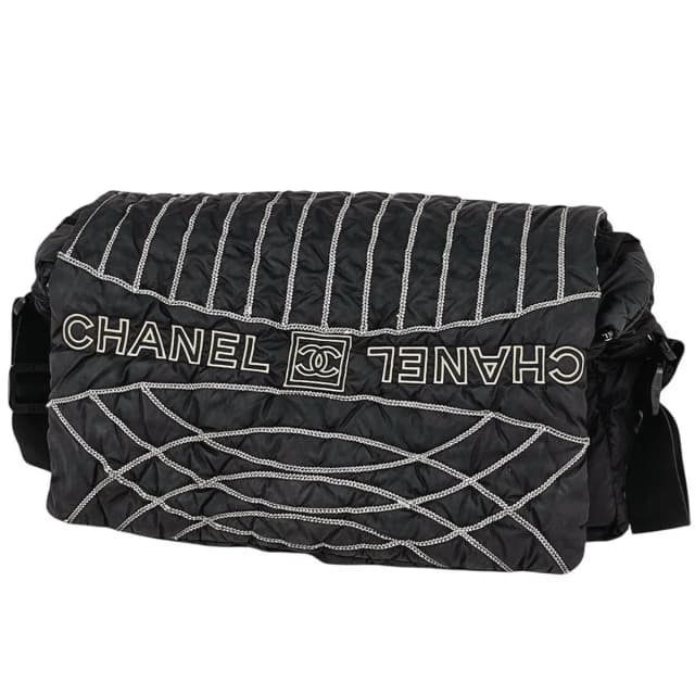 Chanel Junk Sports Line Shoulder Bag CC Logo Nylon Black in Black Nylon from The Reluxe, photo 1 of 1