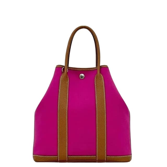 Hermès Tote Garden File PM Pink Brown Rose Purple Gold Palladium Handbag in Brown from The Reluxe, photo 1 of 1