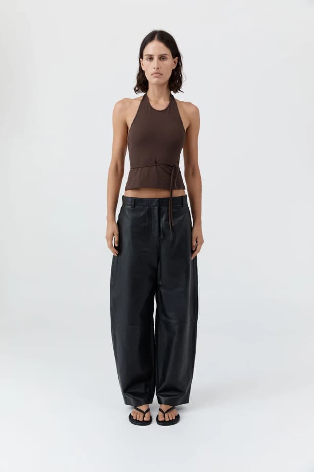 St Agni Soft Jersey Halter Top - Liqueur, image 1 of 1 from St. Agni