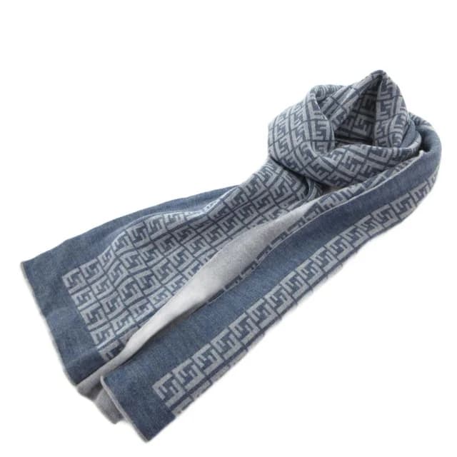 Fendi Scarf Shawl Zucca Pattern Wool Light Blue in Blue Wool from The Reluxe, photo 1 of 1