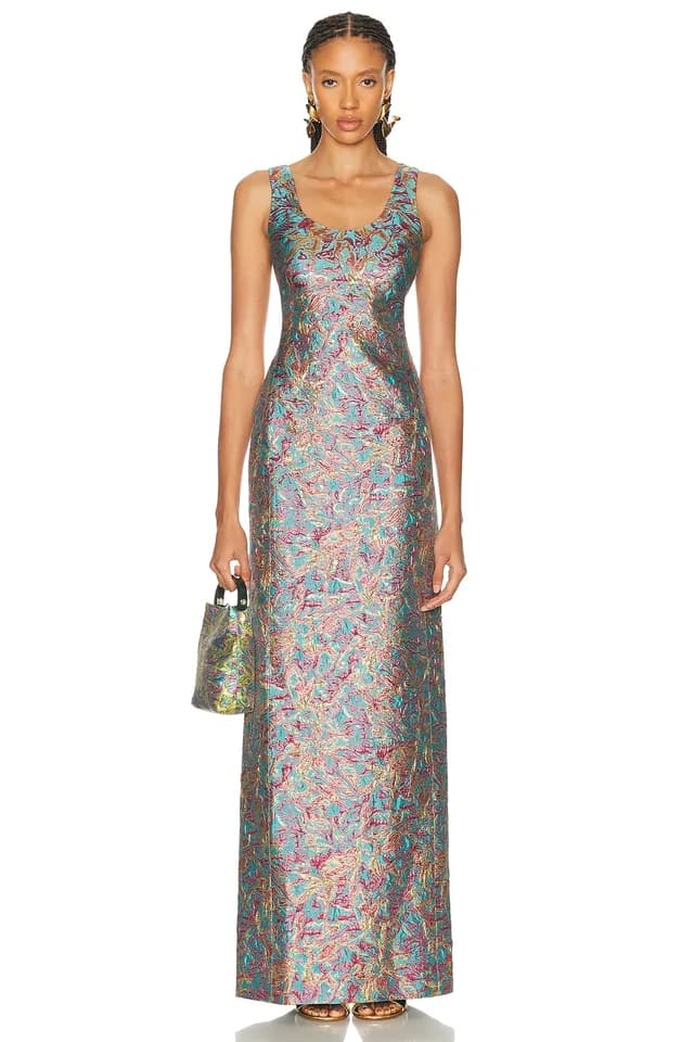 Dries Van Noten Debant Dress in Blue, image 1 of 1 from FWRD