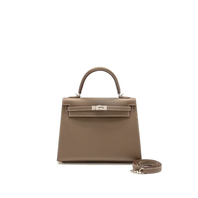 Hermès Kelly 25 Epsom etoupe SHW Stamp W in Taupe Epsom leather from EMIER, photo 1 of 1