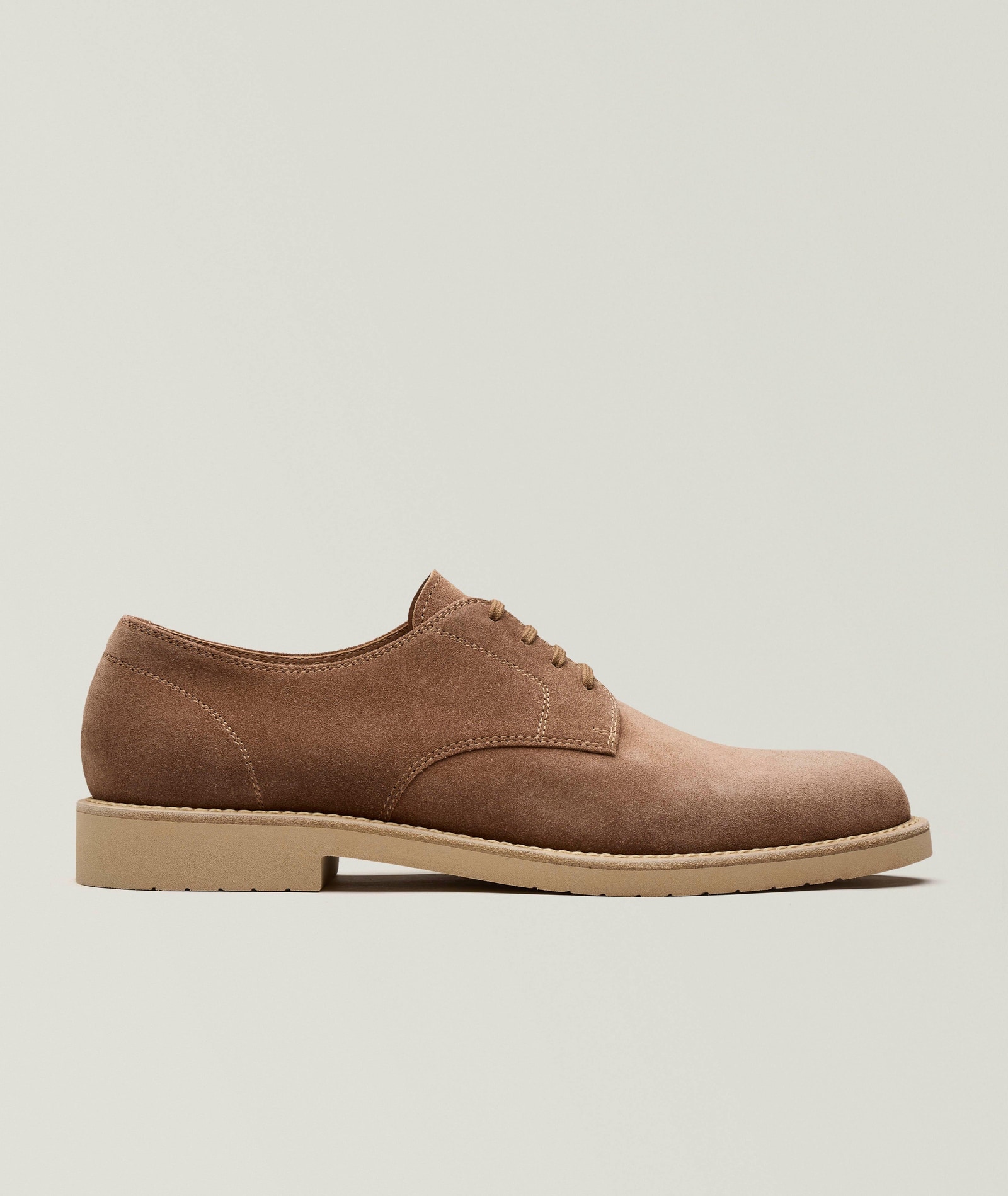 Brunello Cucinelli Suede Lace-Up Derbies in Brown Suede & Nubuck, image 1 of 1 from Harry Rosen