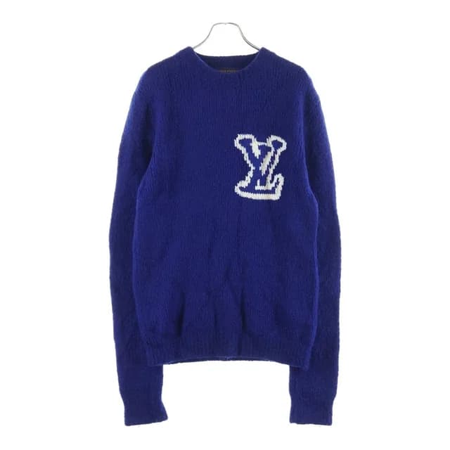 Louis Vuitton Intarsia Crew Neck Knit Blue Vss Sweater in Blue from The Reluxe, photo 1 of 1