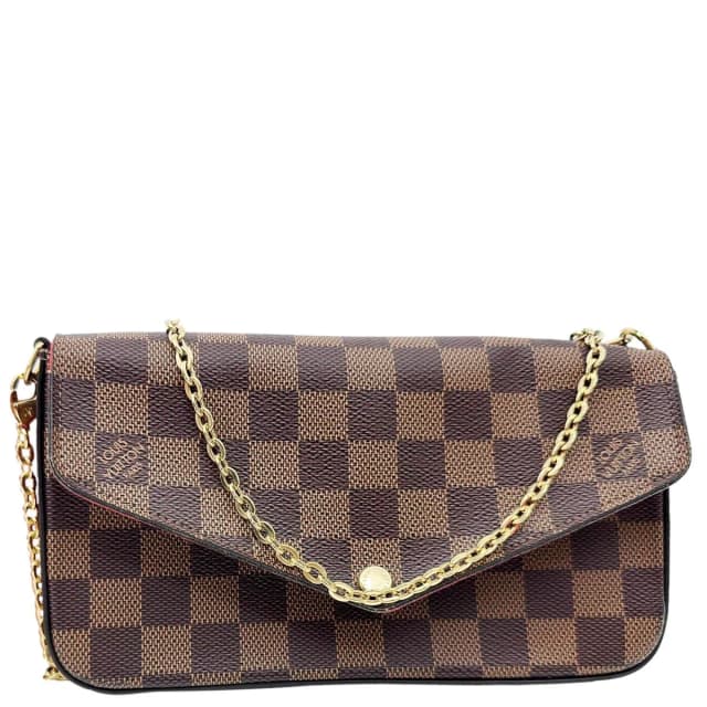 Louis Vuitton Felicie Pochette Damier Ebene Crossbody Bag Brown in Brown Canvas from Dallas Designer Handbags, photo 1 of 1