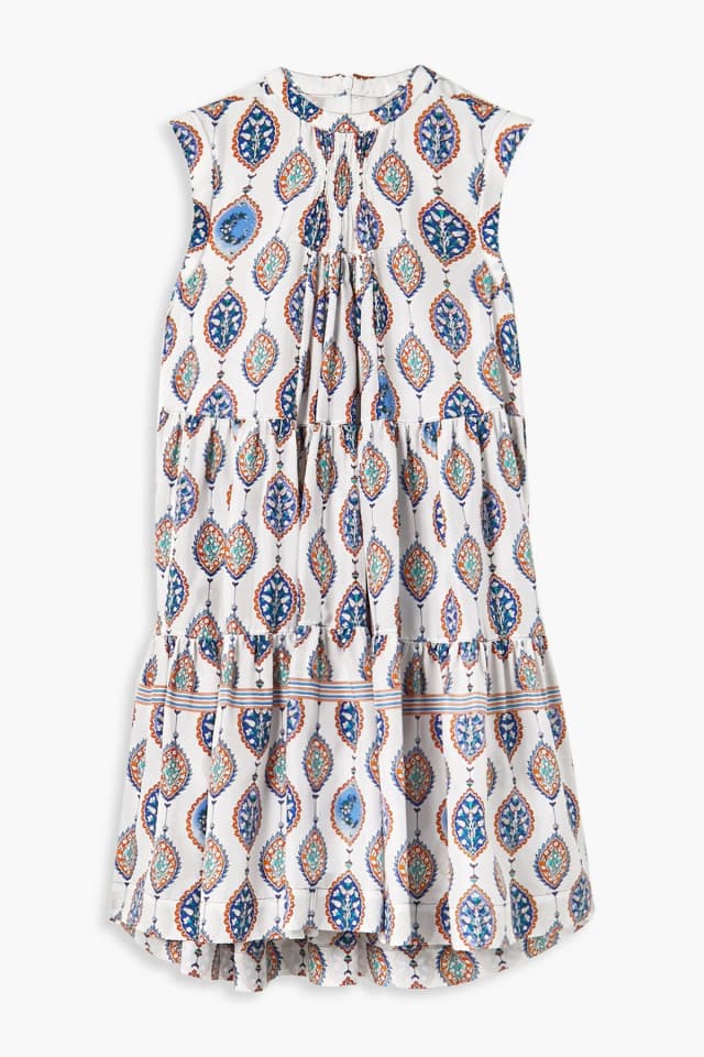 Chloé Tiered Printed Silk Crepe de Chine Mini Dress, image 1 of 1 from THE OUTNET