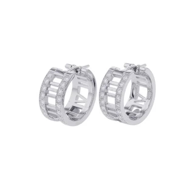 Tiffany & Co. Earrings Atlas Open Diamond 18K White Goldwhite Gold in White from The Reluxe, photo 1 of 1