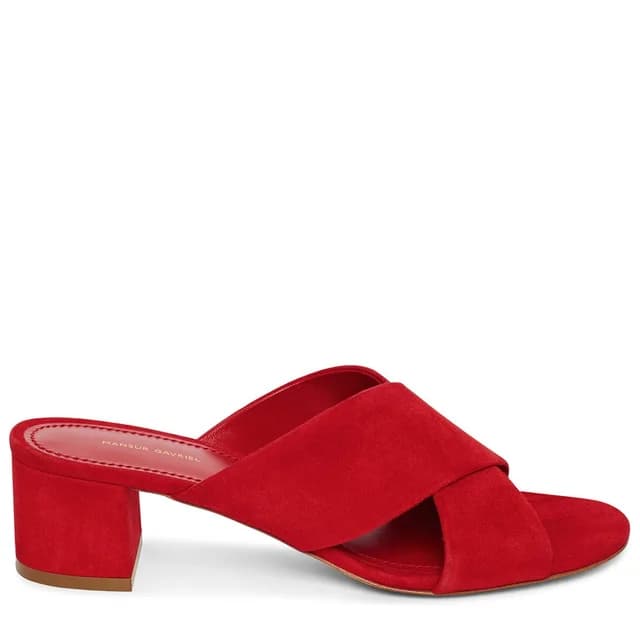 Mansur Gavriel Crossover Sandal 40 Suede, Flamma, image 1 of 1 from Cultstatus