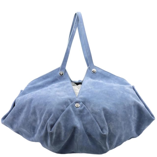 Versace Protea Suede Shoulder Bag Blue in Blue Suede from Dallas Designer Handbags, photo 1 of 1