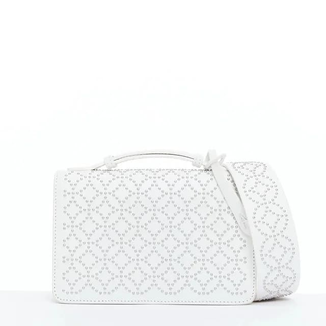 Alaïa Arabesque Franca White Silver Studded Crossbody Bag in white Calfskin from Grailed, photo 1 of 1