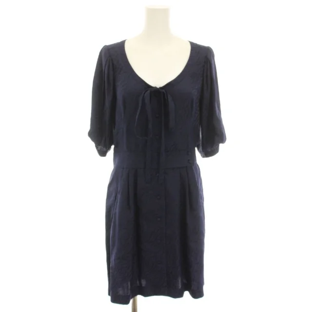 Balenciaga Silk Dress Knee Length Neck Half Sleeves Ribbon All Over Pattern 38 in Silk from The Reluxe, photo 1 of 1