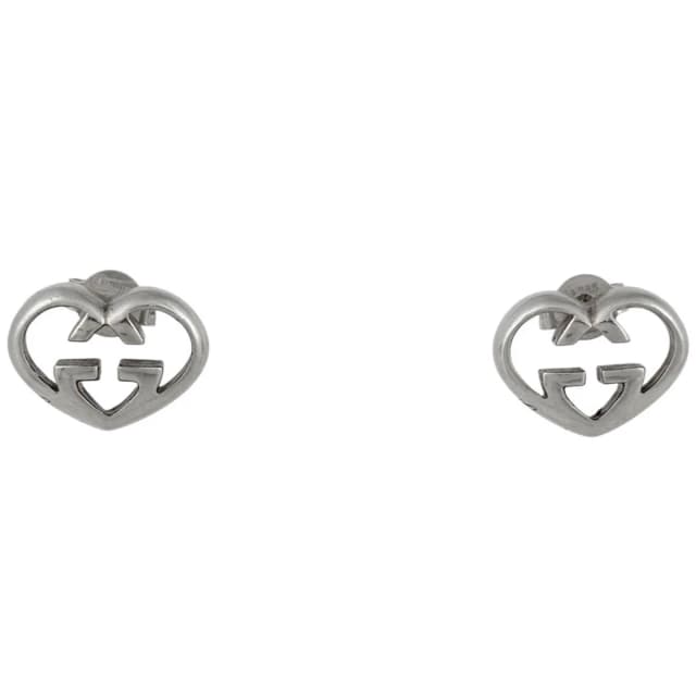 Gucci Interlocking G Earrings Heart 925 Sterling Silver in Silver from The Reluxe, photo 1 of 1