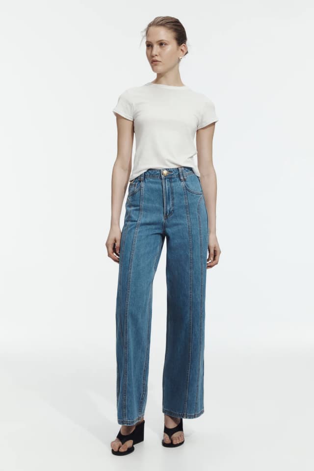 AJE Voyage Denim Jeans in 90'S WASH, image 1 of 1 from Aje