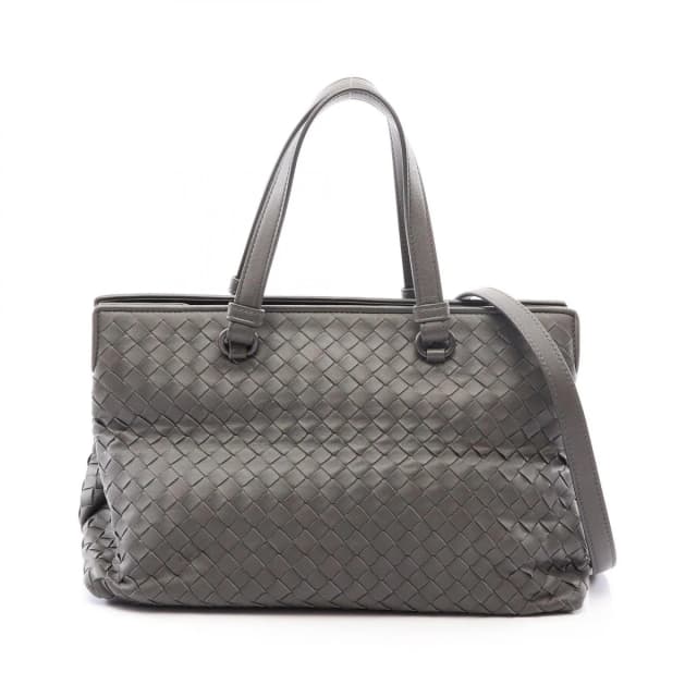 Bottega Veneta Tote Intrecciato 2-Way Gray Leather Handbag in Grey Woven leather from The Reluxe, photo 1 of 1