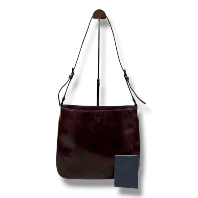 Prada Mirror Calf Leather Shoulder Bag Bordeaux in Burgundy Calfskin from The Reluxe, photo 1 of 1