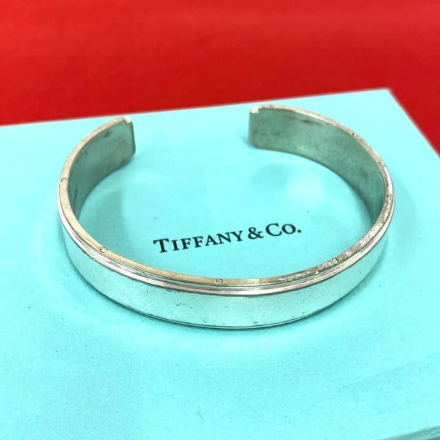 Tiffany & Co. Vintage Heavy Plain Bangle 925 Sterling Silver Bracelet in Silver from The Reluxe, photo 1 of 1