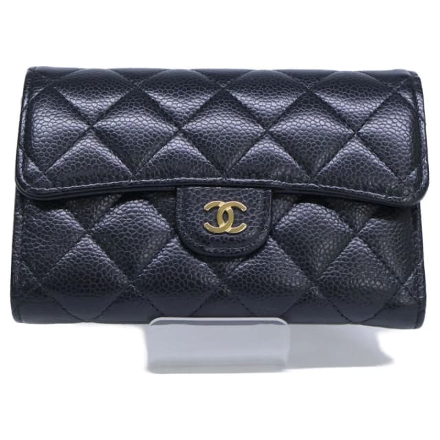 Chanel Caviar Leather Quilted Medium Flap Wallet Trifold in Caviar leather from The Reluxe, photo 1 of 1