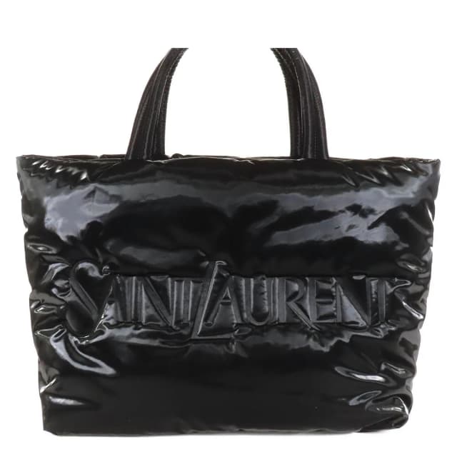 Saint Laurent New Tote Black Nylon Logo in Black Nylon from The Reluxe, photo 1 of 1