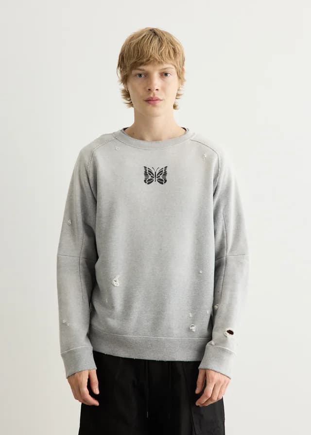 Needles Deconstructed Sweatshirt in A-H.Grey, image 1 of 1 from Incu