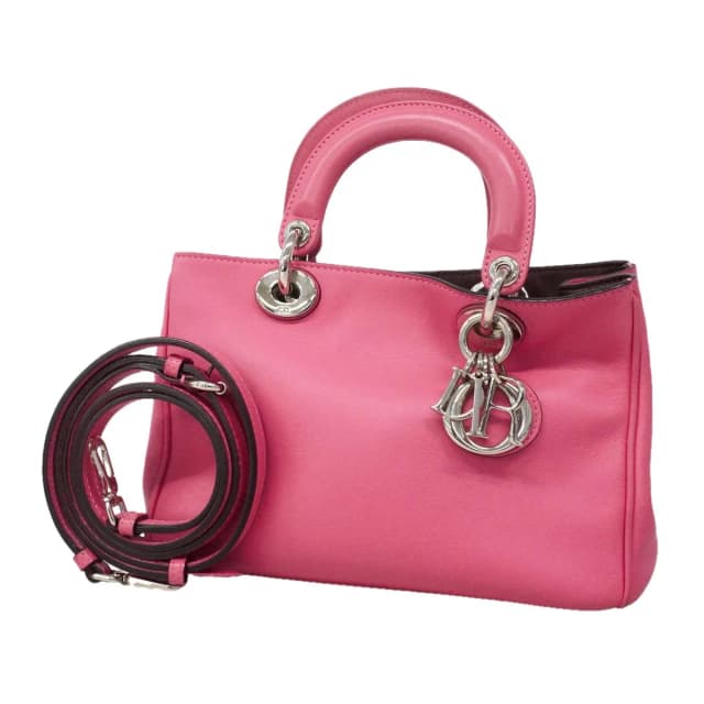 Dior Handbag Diorissimo Leather Pink Silver 2-Way Bag in Pink Leather from The Reluxe, photo 1 of 1