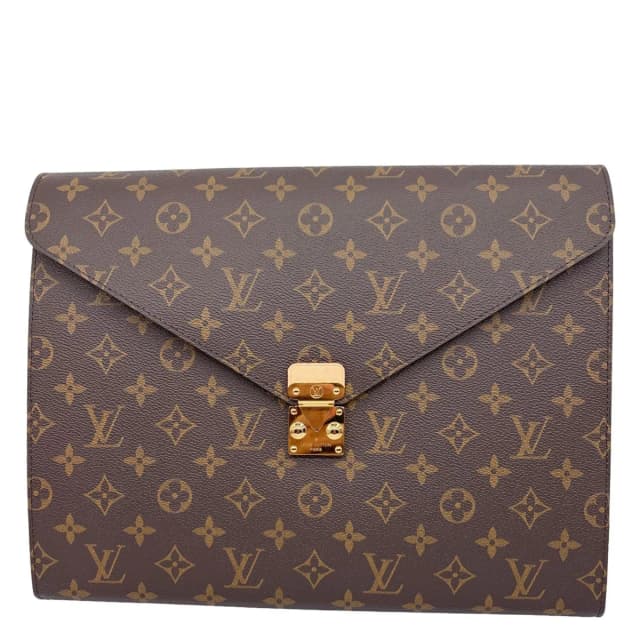 Louis Vuitton Mark Folder Monogram Canvas Clutch Brown in Brown Coated canvas from Dallas Designer Handbags, photo 1 of 1