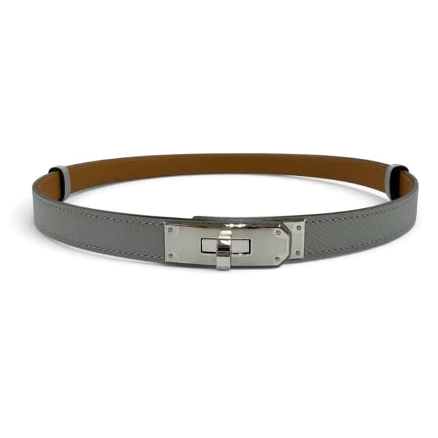 Hermès Kelly Belt Veau Epsom Blue Glacier Gold Silver in Blue Epsom leather from The Reluxe, photo 1 of 1