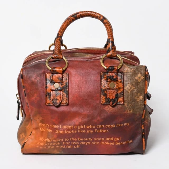 Louis Vuitton Richard Prince Jokes Man Crazy Handbag Rouge Gold in Red Canvas from The Reluxe, photo 1 of 1