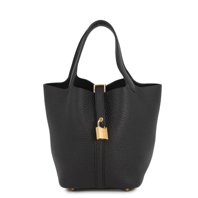 Hermès Picotin Lock Black Taurillon Clemence Size PM in Black Clemence leather from GALLERY RARE, photo 1 of 1