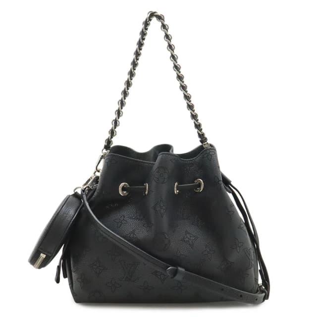 Louis Vuitton Mahina Bella Shoulder Bag 2-Way Chain Drawstring Noir Black Silver in Black Woven leather from The Reluxe, photo 1 of 1