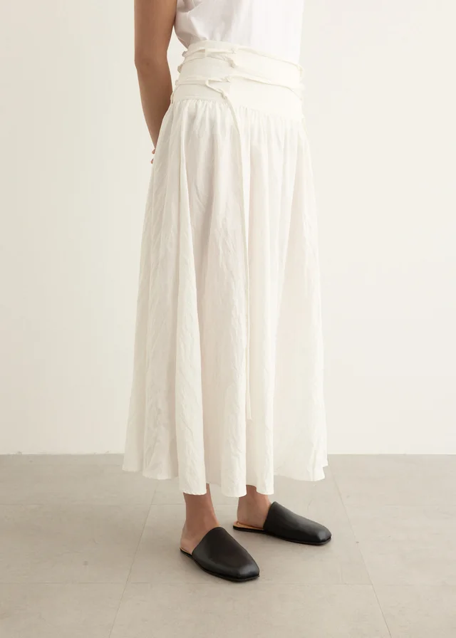Incu Collection Meridian Lace Up Skirt in WHITE, image 1 of 1 from Incu
