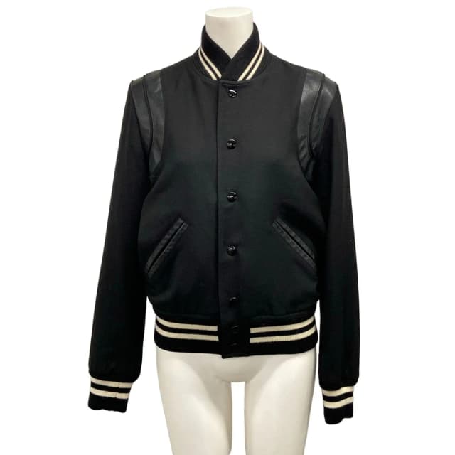 Saint Laurent Jacket Black Ivory Teddy Wool 36 in Black Wool from The Reluxe, photo 1 of 1