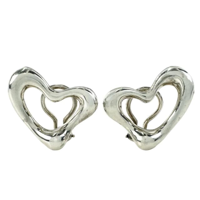 Tiffany & Co. Earrings Elsa Peretti Silver Open Heart in Silver from The Reluxe, photo 1 of 1