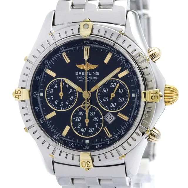 Breitling Shadow Flyback Chronograph Steel Mens Watch B35312 Polished in Black from Elady, photo 1 of 1