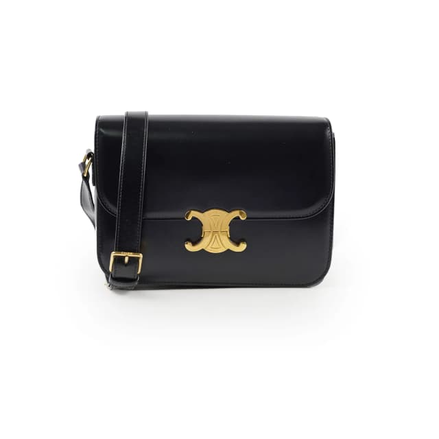 Celine Classique Medium Triomphe Bag Black in Black Leather from The Purse Affair, photo 1 of 1